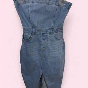 Strapless Denim Dress